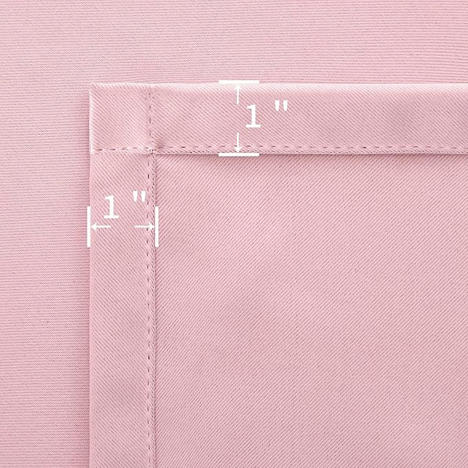 BGment Baby Pink Room Darkening Curtains for Short Window - Rod Pocket Thermal Insulated Blackout Curtains for Girl Bedroom, 42 x 40 Inch, 2 Panels