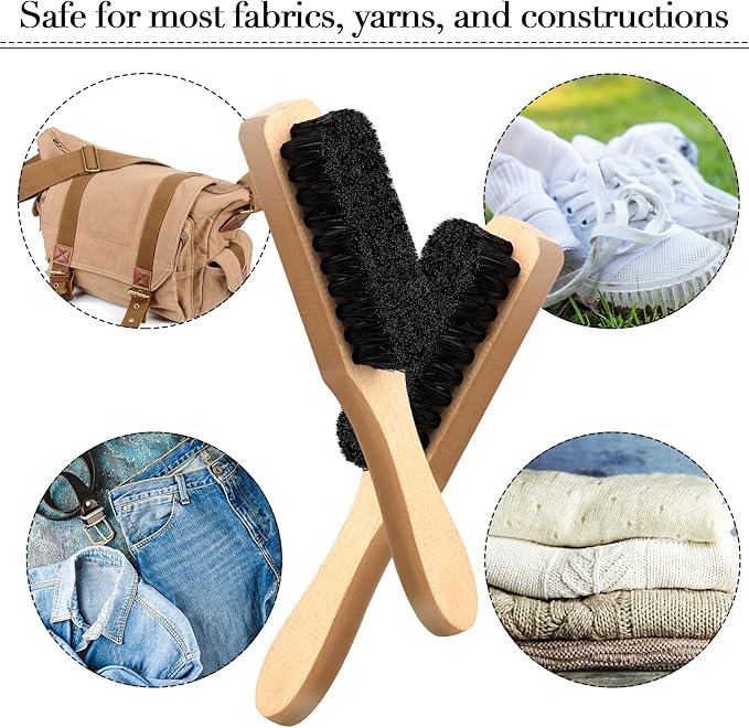 3 Pcs Laundry Stain Brush Soft Bristle Brush Velvet Furniture with Wooden Handle Stain Tool for Household Cleaning Carpet Furniture Laundry Supplies