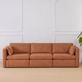 CHITA Oversized Modular Sectional Convertible Fabric Sofa Set, FSC Certified Extra Large Sectional Deep Seat Couch for Living Room,112 inch Width, 3 Seat Modern Modular Sofa, Terracotta