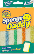Scrub Daddy Sponge Daddy - Scratch-Free Multipurpose Kitchen & Dish Sponge - BPA Free & Made with Polymer Foam - Stain & Odor Resistant (4 Count)