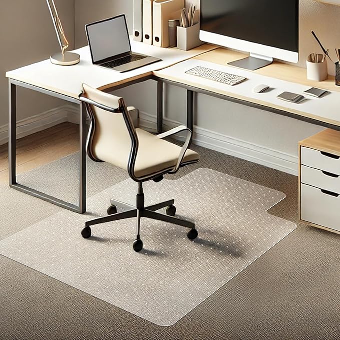 Azadx Chair Mat for Carpet 60"x 36" Large Chair Mats for Carpeted Floors, Office Chair Mats for Carpet Protector Floor Mat on Low Pile Carpets Easy Glide Rolling Desk Computer Chair Mat for Home