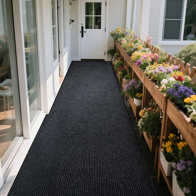 Entrance Mat for Home or Office - 3 x 5 Feet, Carpeted Indoor/Outdoor Entry Mat - Absorbent, Slip Resistant, Low-Profile, Easy to Clean, Rubber Entry Mat - Charcoal