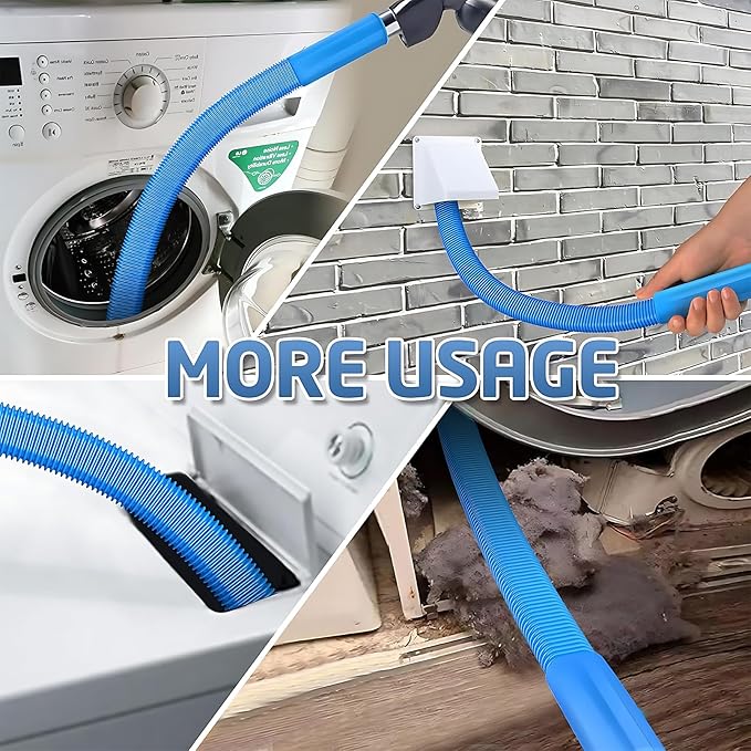 Upgraded Dryer Vent Cleaner Kit: Universal Vacuum Hose Attachment for Lint Removal |Fits All Vacuums Deep Cleaning Brush for Clogged Ducts