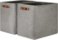 DULLEMELO Grey Storage Baskets 2 Pack Extra Large Fabric Shelf Baskets for Organizing, Closet, Clothes, Toys, Bedroom
