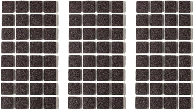 Furnigear Felt Furniture Pads for Hardwood Floors - Self Adhesive Chair Felt Pad, Floor Protector for Furniture Feet, Furniture Sliders Moving Furniture Smoothly, Anti Scratch 96 Pcs 3/4" Square Brown