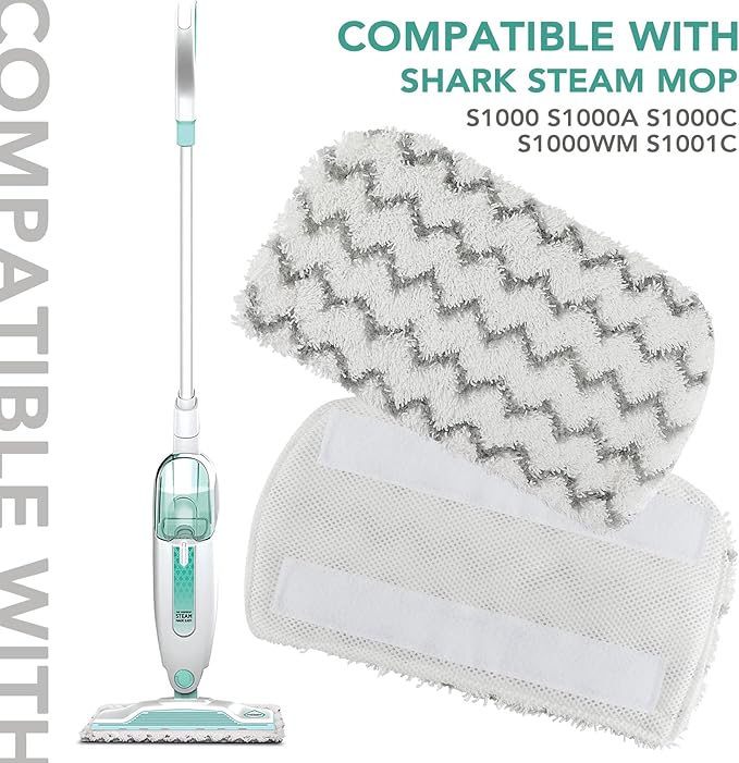 Sgizoku S1000 S2001 Steam Mop Replacement Pads for Shark Steam Mop S1000 S1000A S1000C S1000WM S10001C S1200 & S2001 SteamSpot Steam Mop - Dirt Grip, Washable & Reusable for All Floor Clean - 5Pack