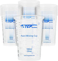 TCP Global 32 oz. (1000ml) Graduated Plastic Mixing Cups (Box of 25) - Disposable Plastic Measuring Cups for Liquids, Paints, Resin, Epoxy, Art, Kitchen - Ratios 2-1, 3-1, 4-1 ML