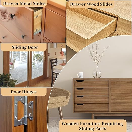 Wood Drawer Wax Lubricant Paste Door-Ease Lubricant Wear-Resistant Eliminate Sticking Noise Loosen Drawer Slide Grease for Wood Furniture, Window Track, Sliding Glass Doors, Hinges, 1 oz 1-Pack