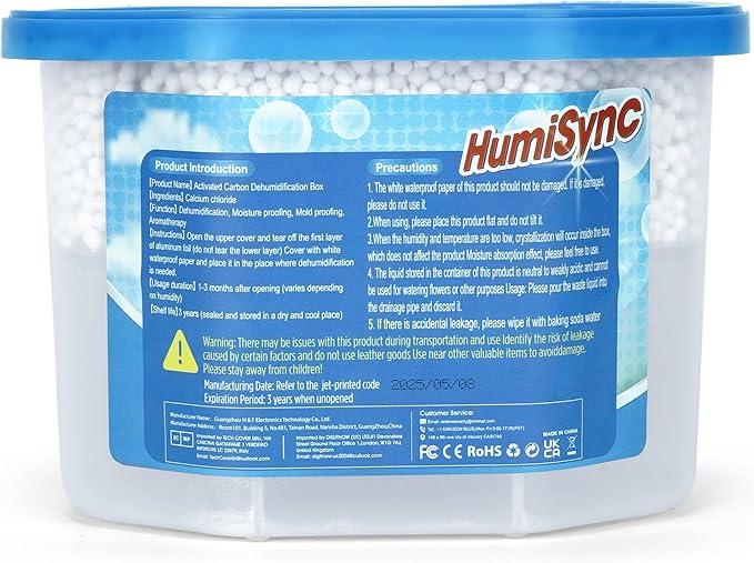Moisture Absorbers 6 Pack, 16.9oz., Portable Humidity Absorber Boxes for Bathroom, Closet, Kitchen, Dehumidifiers, Attract and Trap Excess Moisture, Convenient and Effective, Blue