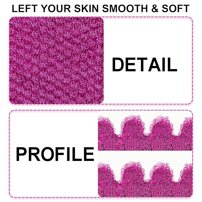 Evridwear Exfoliating Dual Texture Bath Gloves for Shower, Spa, Massage and Body Scrubs, Dead Skin Cell Remover, Gloves with Hanging Loop (1 Pair Innuendo Heavy Glove)