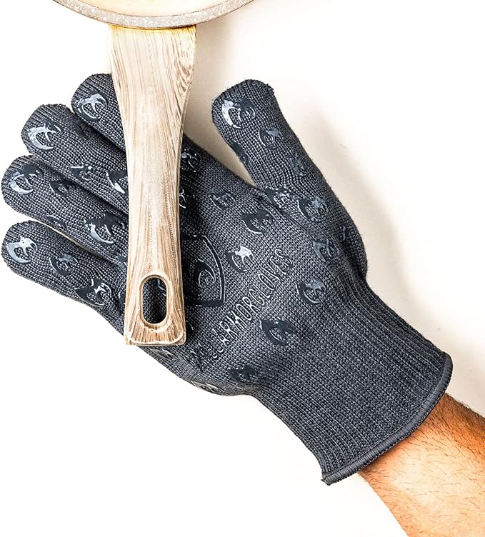 Grill Armor Oven Gloves 932°F Extreme Heat & Cut Resistant Oven Mitts with Fingers for BBQ, Cooking, Grilling, Baking –Accessory for Smoker, Cast Iron, Fire Pit, Camping, Fireplace, Griddle & More