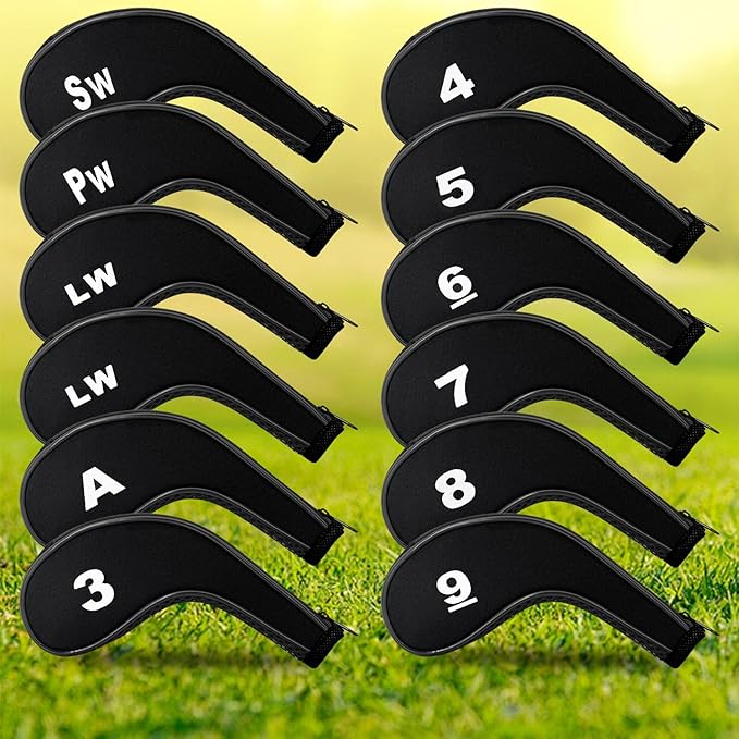 Golf 12pcs Thick Synthetic Golf Iron Head Covers Set Headcover Fit All Brands Callaway Ping Taylormade Cobra Etc. Also Custom Name
