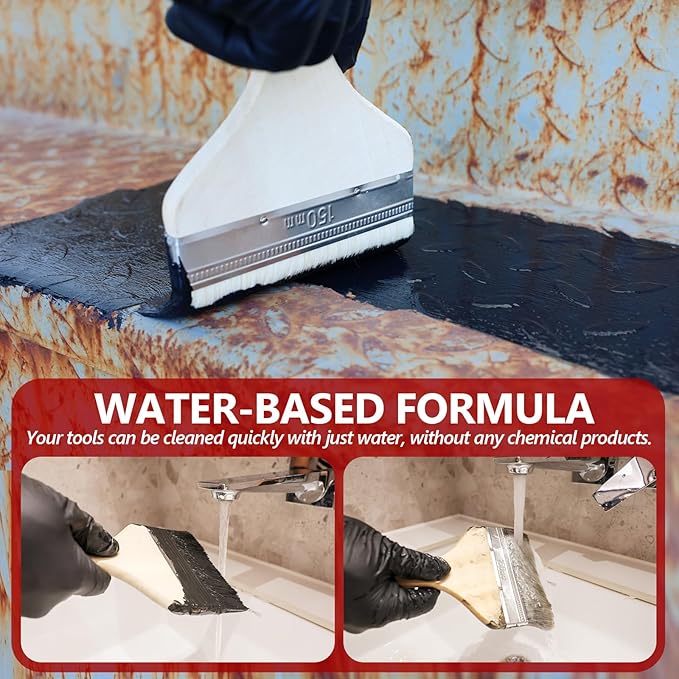 Rust Converter & Metal Primer, 141 Fl Oz Black Rust Inhibitor Paint for Metal, Automotive Rust Reformer, Industrial Grade Water Based, Heat Resistance & UV Resistant