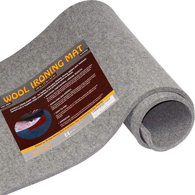 Wool Pressing Mat 60" x 22" Quilting Ironing Pad - 100% New Zealand Felted Wool Iron Board for Quilters, Great for Quilting & Sewing Projects by SAVINA