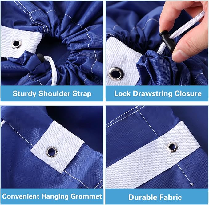 10 Pcs Nylon Extra Large Laundry Bag with Strap Travel Laundry Bags with Drawstring Closure Portable Cloth Bag for College Dorm Apartment Dwellers(Dark Color,Assorted Sizes)