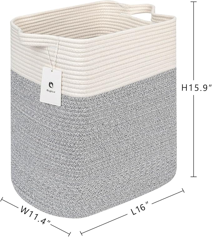 Hamper Toy Storage Collapsible Laundry Bin, Medium Fabric Organizer, 2pack - Silver Gray