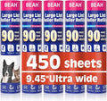 Lint Roller Refills (5 Packs 450 Sheets) Lint Rollers for Pet Hair Extra Sticky Refills,9.45 Inch Pet Hair Remover,Lint Roller Cleaning for Clothes,Furniture and Carpet,Easy to Tear
