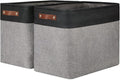 DULLEMELO Extra Large Storage Baskets, Fabric Storage Bins for Organizing Shelves Nursery Toys Books, Closet Baskets and Bins with Handles, Black&Grey, 2-Pack