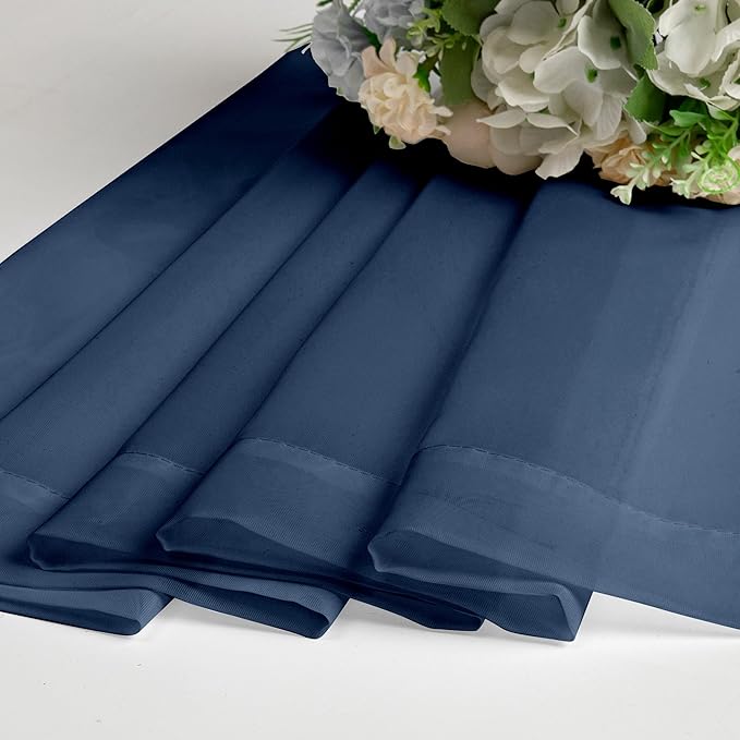 Chyhomenyc Navy Blue Sheer Curtains 84 Inches Long 2 Panels Set - Light Filtering Curtains for Living Room, Soft Breathable Voile Rod Pocket Bedroom Window Drapes, 42Wx84L Inch, 2PCS