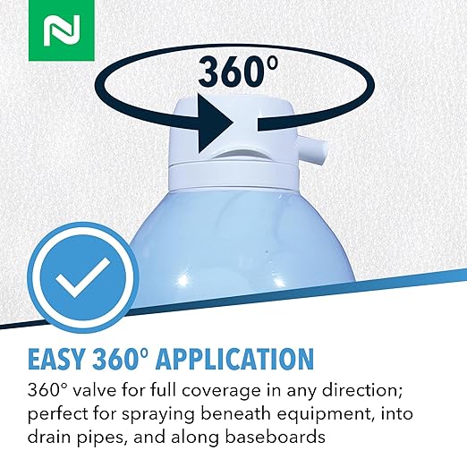 Nibor-D Insecticide Foam with IGR, Ready-to-Use for Fly and Cockroach Control, 360 Degree Application, Includes 17" Hose (1 Pack, 21 oz Can)