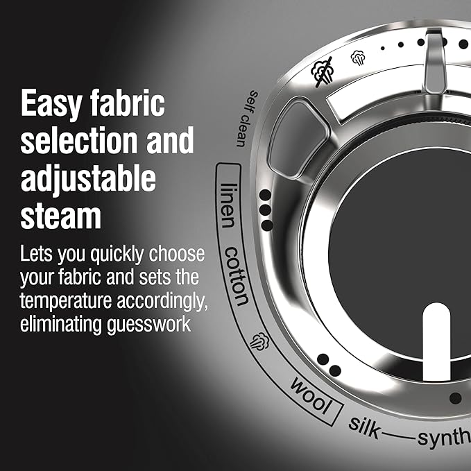 CHI Steam Iron for Clothes with 8’ Retractable Cord, 1700 Watts, 3-Way Auto Shutoff, 400+ Holes, Professional Grade, Temperature Control Dial, Titanium Infused Ceramic Soleplate, Silver (13106)