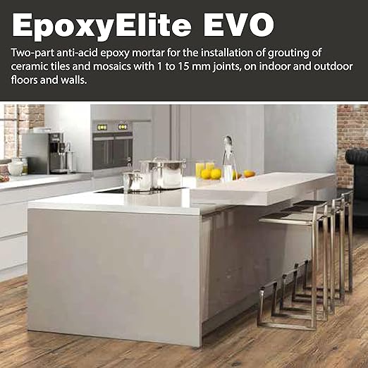 The Tile Doctor EpoxyElite EVO - Litokol Epoxy Grout for Tile, Ideal for Home Office Decor & Bathroom Tile, Brown 4-5 kg - 11 lb