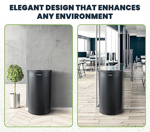 Alpine Half Round Trash Can Open Top - Modern Black Metal 12 Gallon, Space Saving Indoor Commercial Trash Can, Narrow Garbage Can for Bathroom, Office, Lobby and Business.
