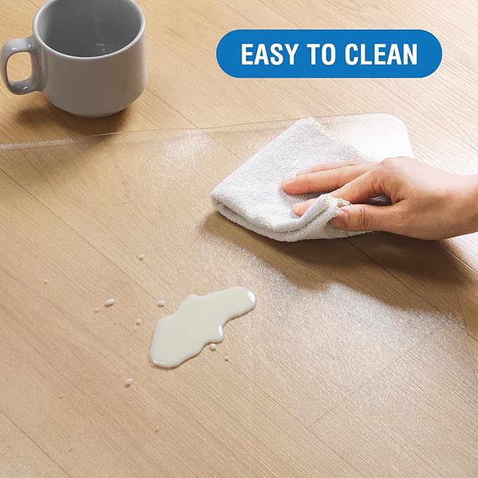 Clear Chair Mat, 48" x 36" Chair Mat for Hard Floors, Desk Floor Mat for Gaming Chair, Anti-Slip Vinyl Floor Mat for Home Office Living Room, Clear