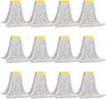 Matthew Cleaning Commercial Mop Head Replacement, 5 Inch Wide Headband, Looped End Cotton Blend String Wet Mops for Floor Cleaning, 18 oz Medium, Case Pack 12 Pcs White