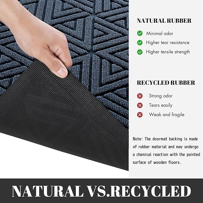 Yimobra Large Door Mat 47x24, All-Weather Waterproof Non-Slip Welcome Matt Outdoor, Heavy Duty Non Slip Doormat for Entryway for Patio and Garage Indoor, Easy Clean, Blue