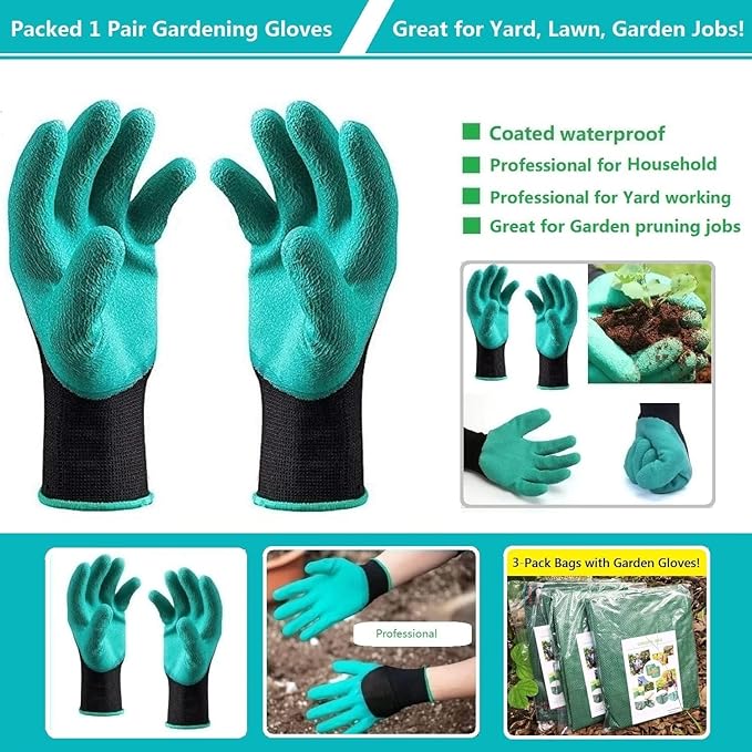 Professional 2-Pack 137 Gallon Lawn Garden Bags Large (D34,H34 inch) Yard Waste Bags w/Gardening Gloves for Big Leaf Bag,Yard Debris,Waste Container,Lawn Trash,Grass Clippings Bag,Weed Bags 4 Handles