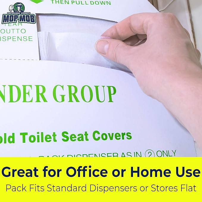 Biodegradable Half-Fold Toilet Seat Covers 500 Pk. Self-Flushing, Disposable Potty Papers Keep Toilets Clean and Family Healthy. Sanitary Paper Safety Covers for Commercial, Home, Travel and Kids Use