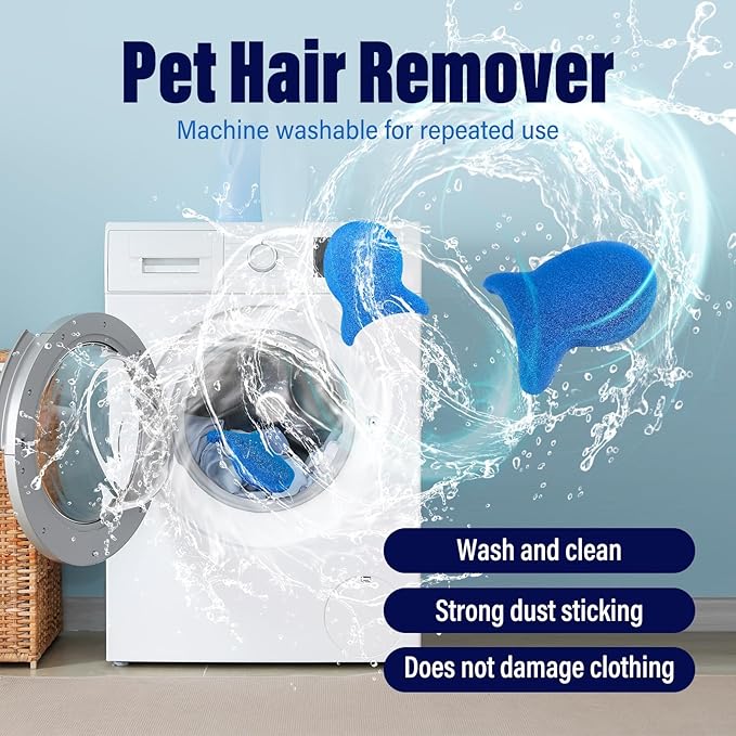 6PCS Reusable Pet Hair Remover for Laundry - Washing Machine Lint Catcher & Dryer Balls, Effectively Removes Dog Cat Hair Fur from Clothing Bedding, Dander Lint Remover Tool,Pet Hair Catcher