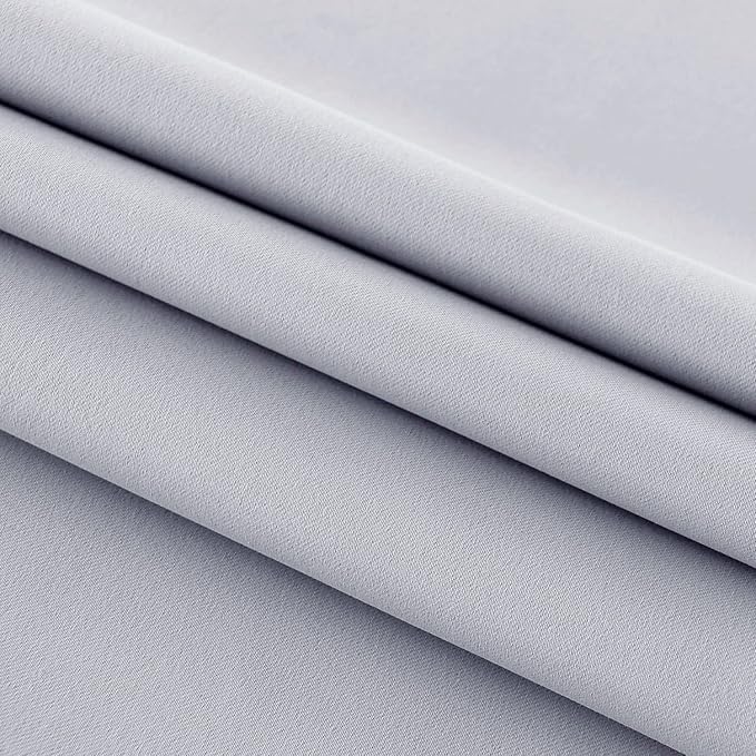 DWCN French Door Curtains – Rod Pocket Thermal Blackout Curtain for Doors with Glass Window, Kitchen and Patio Doors for Privacy, 23 X 72 Inches Long, 1 Curtain Panel with Tieback，Silver Grey