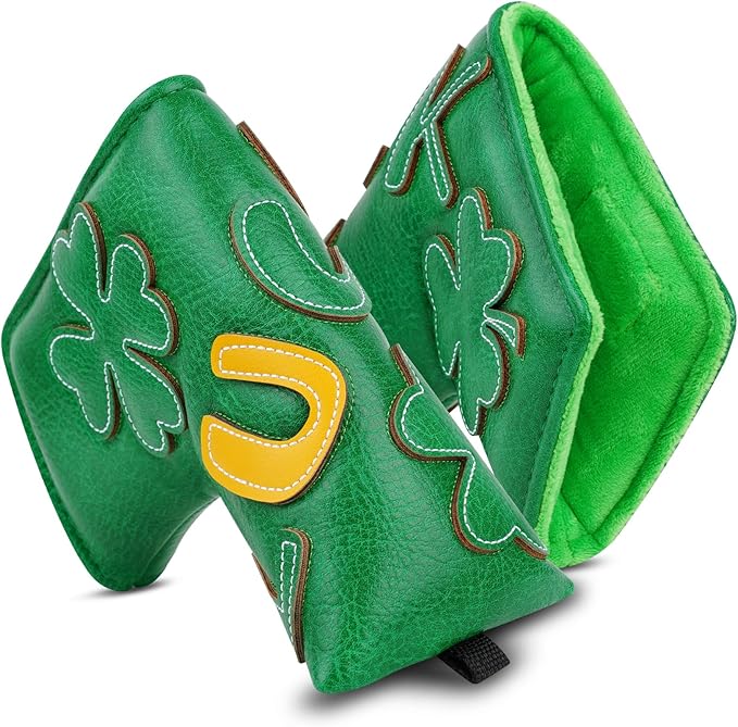 Golf Headcovers Golf Club Head Covers Four Leaf Clover Good Luck Charm - Clover Style Premium Leather Driver Fairway(FW) Wood Hybrid(UT) with Number Tags