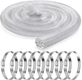 2.5 inches 30 ft PVC Dust Collection Hose with Stainless Steel Clamps Set Flexible Clear Vacuum Puncture Resistant Fume Hose for Vacuums Cleaner Fume Dust Collection System
