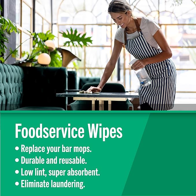 Fresh Towel Foodservice Reusable Paper Towels - 1/4 Fold, 13 x 20 inches - (1 Case of 150) All Purpose Cleaning Towels (White)