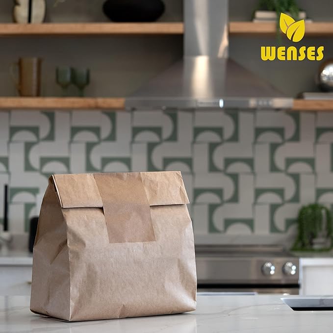Trash Compactor Bags for Kitchen (12-Pack), 25% Thicker Kraft Paper Compactor Bags with Leak-Proof Liner & Sticker Seals