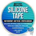 White Heavy Duty Silicone Tape, Self-Fusing Rubber Hose and Plumbing Water Pipe Repair Seal, Coax Electrical or Waterproof Tape for Leaks, 40ft