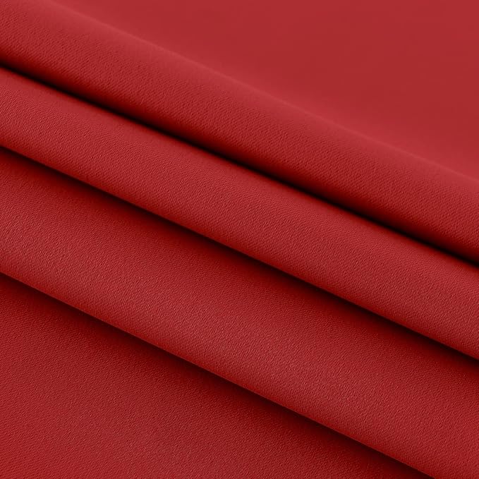 DWCN French Door Curtains – Rod Pocket Thermal Blackout Curtain for Doors with Glass Window, Christmas, Kitchen and Patio Doors for Privacy, 54 X 72 Inches Long, 1 Curtain Panel with Tieback, Red
