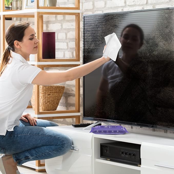 Screen Cleaner Wipes: Electronic Wipes for Screens - Computer Screen Wipes for Lens, Phone, Tv Screen and Monitor Cleaning - Tech Wipes & Microfiber Cloth (Soft Wipes, 180 Count)