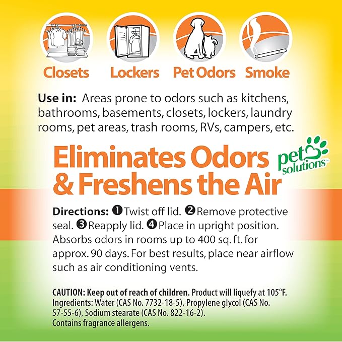 OdoBan Solid Odor Absorber Eliminator for Home and Small Spaces, Citrus Scent, 14 Ounces Each, 3-Pack