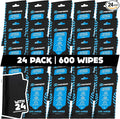 Fortress Car Interior Wipes with Microfiber Cloth (25 ct, Pack of 24) for Car Interior Cleaning, Dashboard, Seats, Detailing, and Steering Wheel [Travel Size] Skin-Safe Car Interior Cleaner Supplies