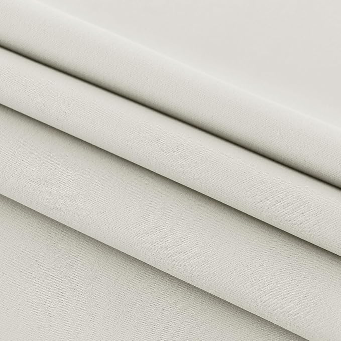 DWCN French Door Curtains – Rod Pocket Thermal Blackout Curtain for Doors with Glass Window, Kitchen and Patio Doors for Privacy, 12 X 72 Inches Long, 1 Curtain Panel with Tieback, Ivory