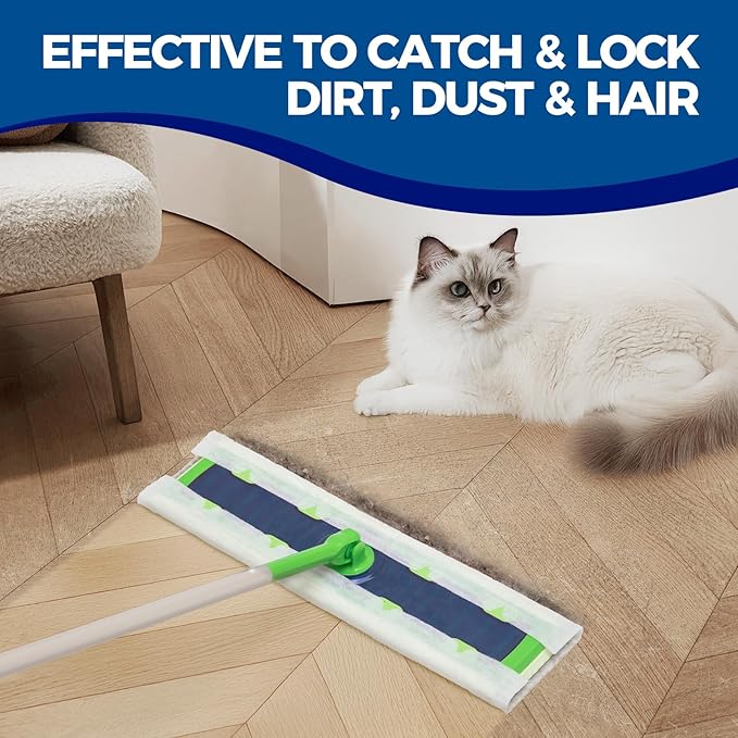XL Dust Sweeping Cloths Dry Mop Pads for XL Sweeper Disposable X Large Floor Cleaning Mop Refills, 9.84x17.71 Inch, 80 Count