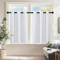 PONY DANCE Pure White Room Darkening Curtains - Energy Saving Drapes for Small Windows in Kitchen, Bedroom, and Bathroom | 2 Panels, W 34 x L 24 inch | Ideal Cafe Curtains