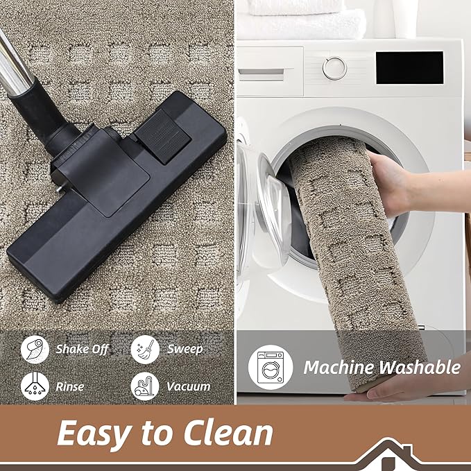 BEQHAUSE Waffle Door Mats Indoor 20"x32", Dog Mat for Muddy Paws Absorbent and Dirt Resist Floor Mats Non-Slip Washable Rugs for Entryway, Welcome Mat for Front Back Door, Muddy Wet Shoes, Beige