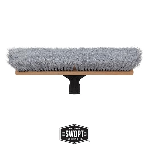 SWOPT 18” Premium Multi-Surface Push Broom Head — Indoor and Outdoor Push Broom — Cleaning Head Interchangeable with All SWOPT Cleaning Products for More Efficient Cleaning and Storage