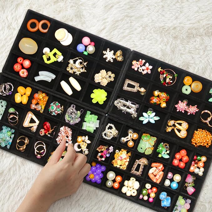 Jewelry Organizer Drawer 8 Set Jewelry Boxes Velvet Jewelry Drawer Organizer Stackable Jewelry Tray for Earring Necklace Display