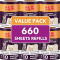 Extra Sticky Lint Roller Refills Only, 660 Easy-Tear Sheets for 3.9"-4" Lint Rollers with 1.5" Inner Diameter - Superior Cleanliness for Clothes